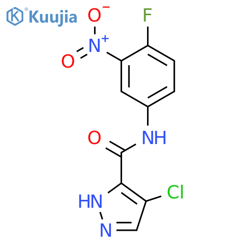 4-Chloro-1H-pyrazole-3-carboxylic acid (4-fluoro-3-nitro-phenyl)-amide structure