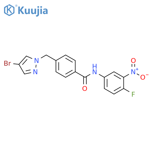 4-(4-Bromo-pyrazol-1-ylmethyl)-N-(4-fluoro-3-nitro-phenyl)-benzamide structure