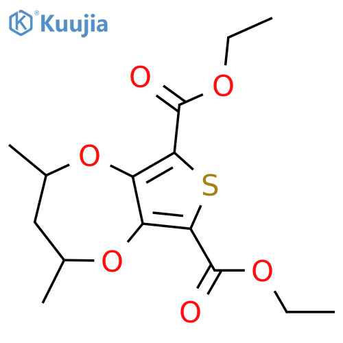 2H-Thieno[3,4-b][1,4]dioxepin-6,8-dicarboxylic acid, 3,4-dihydro-2,4-dimethyl-, 6,8-diethyl ester structure