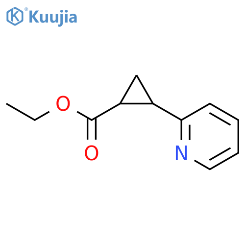 Cyclopropanecarboxylic acid, 2-(2-pyridinyl)-, ethyl ester structure