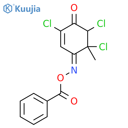 2-Cyclohexene-1,4-dione, 2,5,6-trichloro-5-methyl-, 4-(O-benzoyloxime) structure