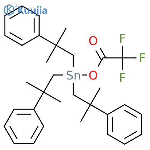 Stannane, tris(2-methyl-2-phenylpropyl)[(trifluoroacetyl)oxy]- structure