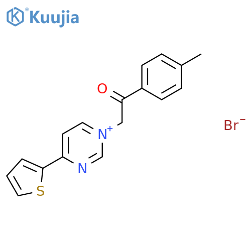 PYRIMIDINIUM, 1-[2-(4-METHYLPHENYL)-2-OXOETHYL]-4-(2-THIENYL)-, BROMIDE structure