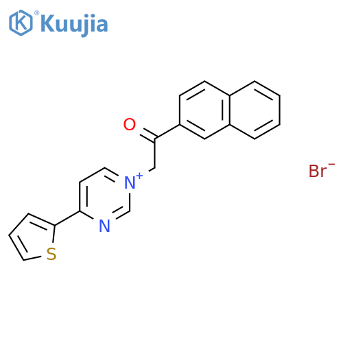 Pyrimidinium, 1-[2-(2-naphthalenyl)-2-oxoethyl]-4-(2-thienyl)-, bromide structure