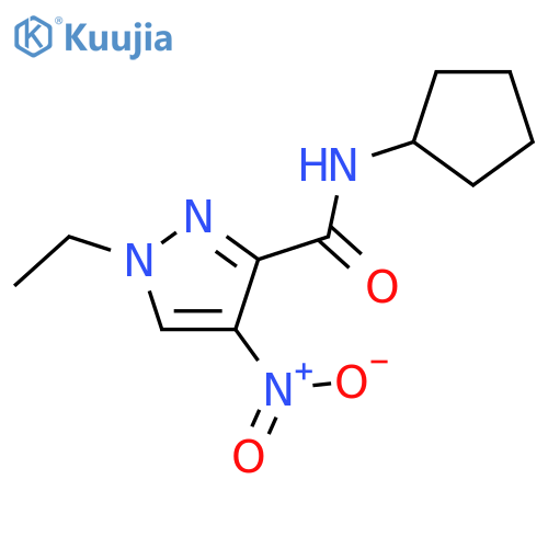 N-cyclopentyl-1-ethyl-4-nitro-1h-pyrazole-3-carboxamide structure