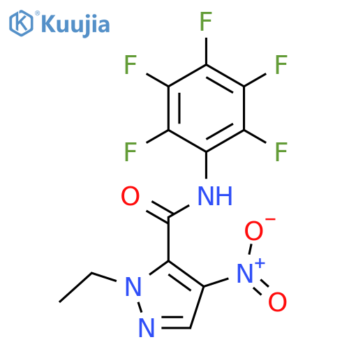 1-ethyl-4-nitro-N-(2,3,4,5,6-pentafluorophenyl)-1H-pyrazole-5-carboxamide structure