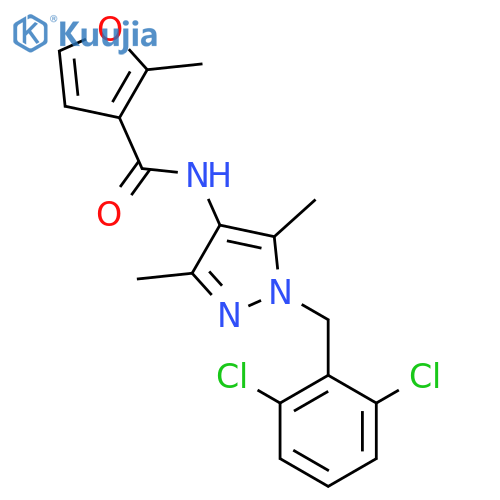 N-[1-(2,6-dichlorobenzyl)-3,5-dimethyl-1H-pyrazol-4-yl]-2-methyl-3-furamide structure