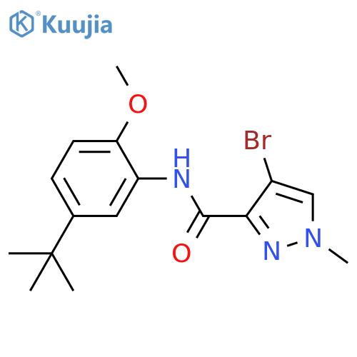 4-bromo-N-(5-tert-butyl-2-methoxyphenyl)-1-methyl-1H-pyrazole-3-carboxamide structure
