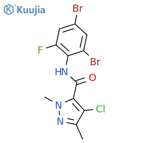 <br>4-Chloro-2,5-dimethyl-2H-pyrazole-3-carboxylic acid (2,4-dibromo-6-fluoro-p henyl)-amide structure