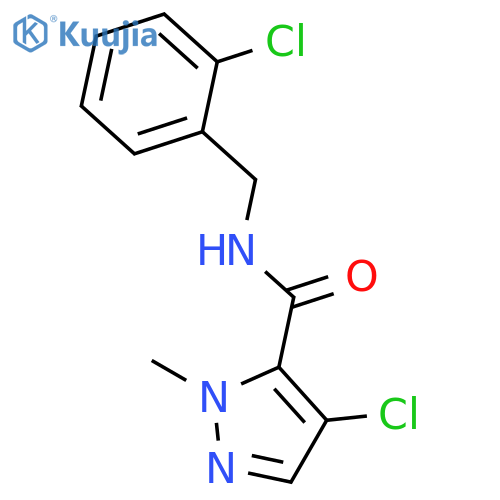 4-chloro-N-(2-chlorobenzyl)-1-methyl-1H-pyrazole-5-carboxamide structure