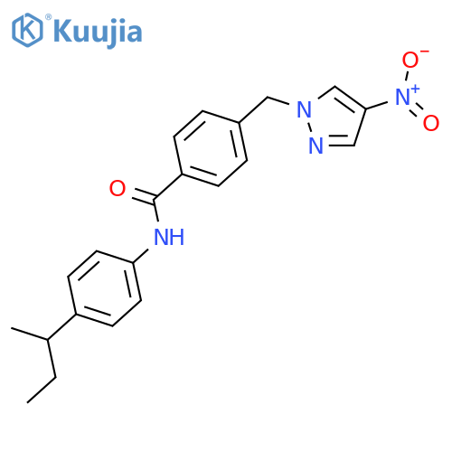 N-(4-sec-butylphenyl)-4-({4-nitro-1H-pyrazol-1-yl}methyl)benzamide structure
