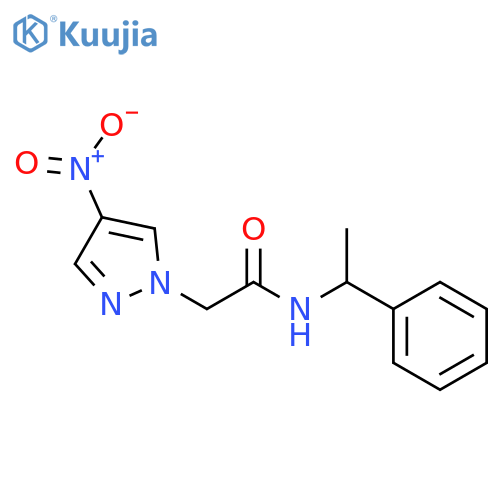 2-(4-nitro-1H-pyrazol-1-yl)-N-(1-phenylethyl)acetamide structure