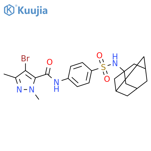 <br>4-Bromo-2,5-dimethyl-2H-pyrazole-3-carboxylic acid [4-(adamantan-1-ylsulfam oyl)-phenyl]-amide structure