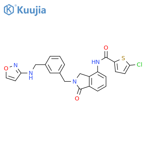 2-Thiophenecarboxamide, 5-chloro-N-[2,3-dihydro-2-[[3-[(3-isoxazolylamino)methyl]phenyl]methyl]-1-oxo-1H-isoindol-4-yl]- structure