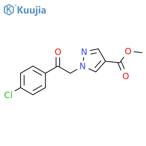 1H-Pyrazole-4-carboxylic acid, 1-[2-(4-chlorophenyl)-2-oxoethyl]-, methyl ester structure