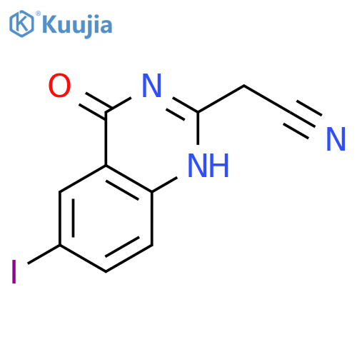 2-Quinazolineacetonitrile, 1,4-dihydro-6-iodo-4-oxo- structure