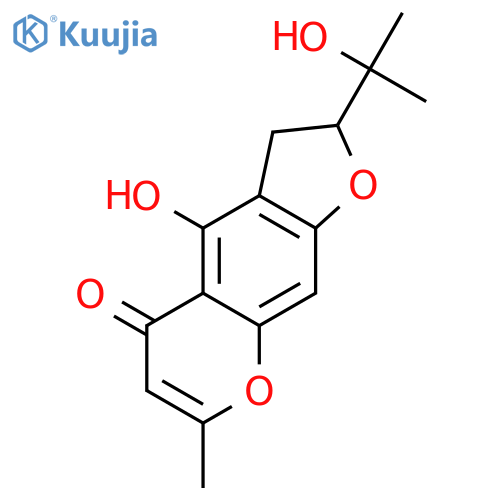 (2S)-4-hydroxy-2-(1-hydroxy-1-methylethyl)-7-methyl-2,3-dihydro-5H-furo[3,2-g]chromen-5-one structure