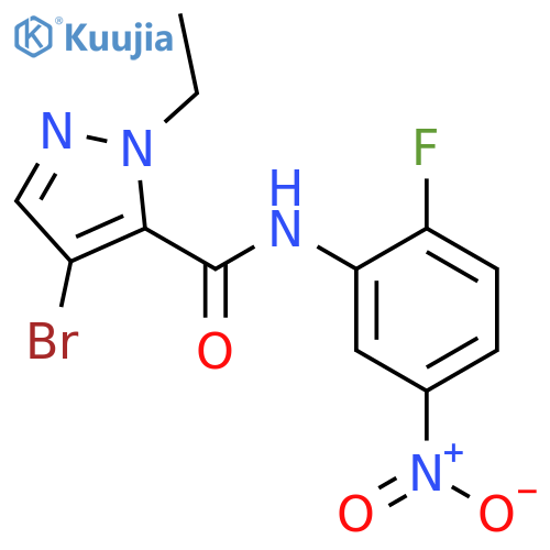 <br>4-Bromo-2-ethyl-2H-pyrazole-3-carboxylic acid (2-fluoro-5-nitro-phenyl)-ami de structure