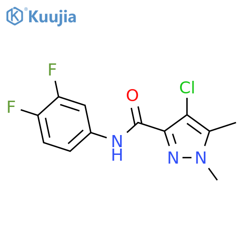 4-chloro-N-(3,4-difluorophenyl)-1,5-dimethyl-1H-pyrazole-3-carboxamide structure