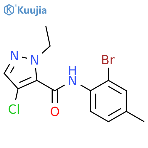 N-(2-bromo-4-methylphenyl)-4-chloro-1-ethyl-1H-pyrazole-5-carboxamide structure