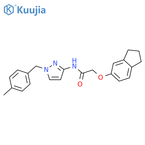 <br>2-(2,3-dihydro-1H-inden-5-yloxy)-N-[1-(4-methylbenzyl)-1H-pyrazol-3-yl]acet amide structure
