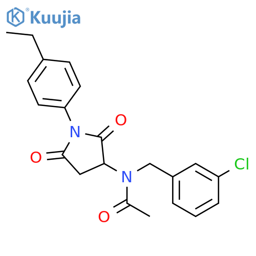 N-(3-chlorobenzyl)-N-[1-(4-ethylphenyl)-2,5-dioxo-3-pyrrolidinyl]acetamide structure