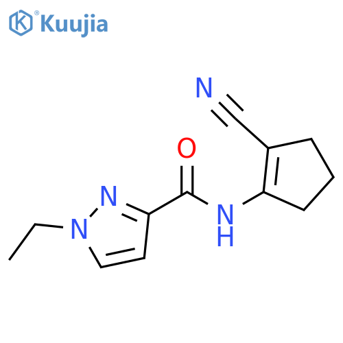 1H-Pyrazole-3-carboxamide,N-(2-cyano-1-cyclopenten-1-yl)-1-ethyl-(9CI) structure