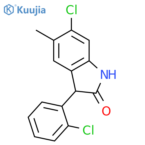 2H-INDOL-2-ONE, 6-CHLORO-3-(2-CHLOROPHENYL)-1,3-DIHYDRO-5-METHYL- structure