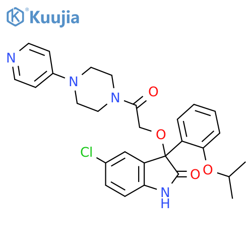 2H-Indol-2-one, 5-chloro-1,3-dihydro-3-[2-(1-methylethoxy)phenyl]-3-[2-oxo-2-[4-(4-pyridinyl)-1-piperazinyl]ethoxy]- structure