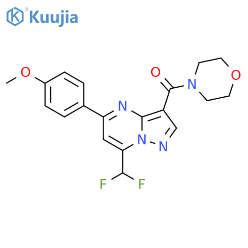 <br>7-(difluoromethyl)-5-(4-methoxyphenyl)-3-(4-morpholinylcarbonyl)pyrazolo[1, 5-a]pyrimidine structure