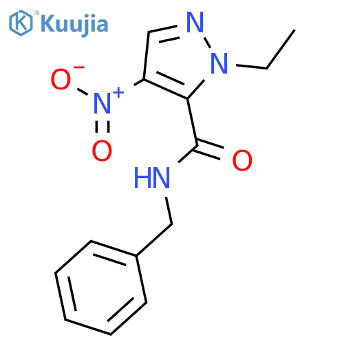 N-benzyl-1-ethyl-4-nitro-1H-pyrazole-5-carboxamide structure