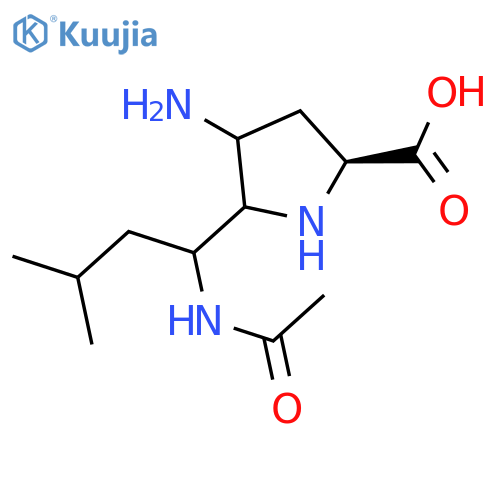 PROLINE, 5-[1-(ACETYLAMINO)-3-METHYLBUTYL]-4-AMINO- structure