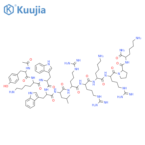 L-Lysinamide,N-acetyl-L-tyrosyl-L-lysyl-L-tryptophyl-L-tryptophyl-L-leucyl-L-arginyl-L-arginyl-L-lysyl-L-arginyl-L-prolyl- structure