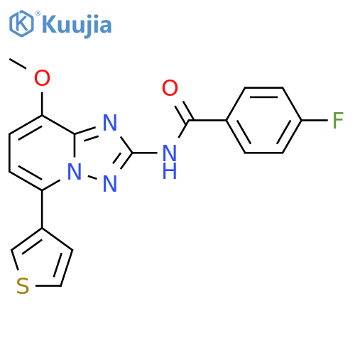 Benzamide,4-fluoro-N-[8-methoxy-5-(3-thienyl)[1,2,4]triazolo[1,5-a]pyridin-2-yl]- structure