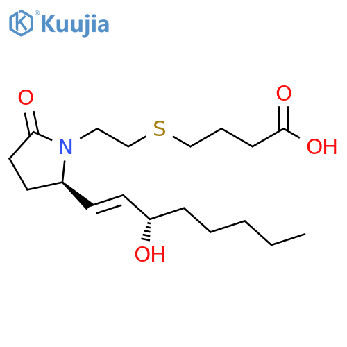 Butanoic acid,4-[[2-[(2R)-2-[(1E,3S)-3-hydroxy-1-octenyl]-5-oxo-1-pyrrolidinyl]ethyl]thio]- structure