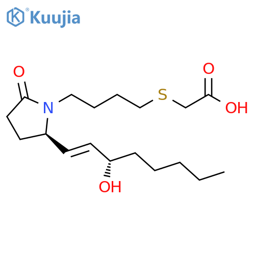 Acetic acid,[[4-[(2R)-2-[(1E,3S)-3-hydroxy-1-octenyl]-5-oxo-1-pyrrolidinyl]butyl]thio]- structure