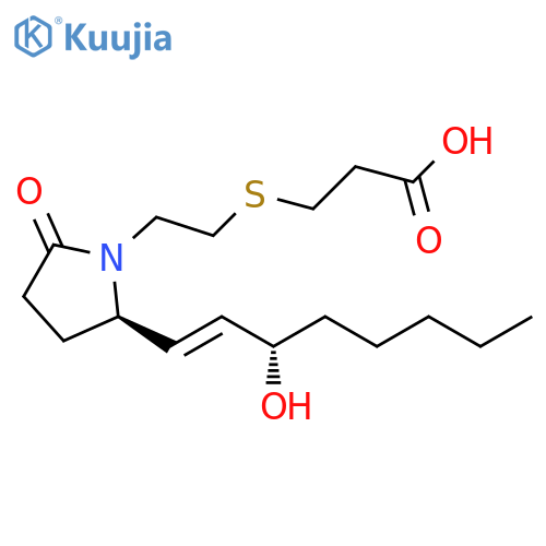 Propanoic acid,3-[[2-[(2R)-2-[(1E,3S)-3-hydroxy-1-octenyl]-5-oxo-1-pyrrolidinyl]ethyl]thio]- structure