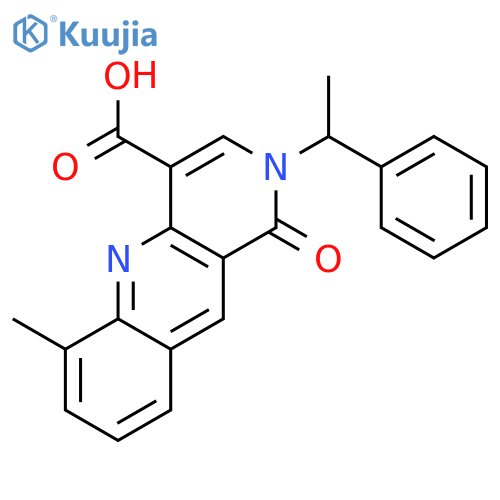 Benzo[b][1,6]naphthyridine-4-carboxylic acid,1,2-dihydro-6-methyl-1-oxo-2-[(1S)-1-phenylethyl]- structure
