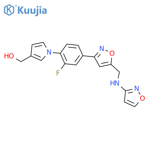 1H-Pyrrole-3-methanol,1-[2-fluoro-4-[5-[(3-isoxazolylamino)methyl]-3-isoxazolyl]phenyl]- structure