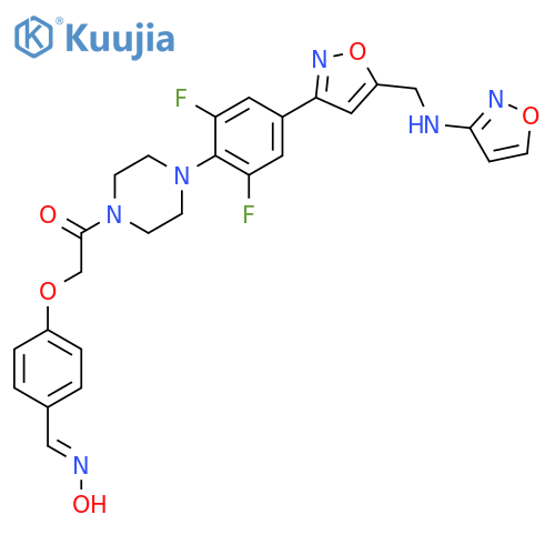 Piperazine,1-[2,6-difluoro-4-[5-[(3-isoxazolylamino)methyl]-3-isoxazolyl]phenyl]-4-[[4-[(hydroxyimino)methyl]phenoxy]acetyl]- structure