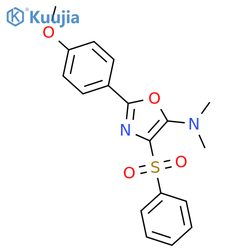 4-(benzenesulfonyl)-2-(4-methoxyphenyl)-N,N-dimethyl-1,3-oxazol-5-amine structure