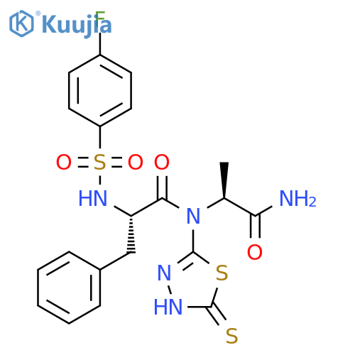 L-Alaninamide,N-[(4-fluorophenyl)sulfonyl]-L-phenylalanyl-N-(4,5-dihydro-5-thioxo-1,3,4-thiadiazol-2-yl)- structure