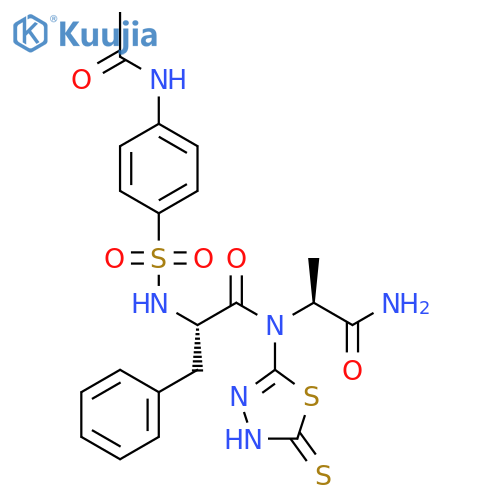 L-Alaninamide,N-[[4-(acetylamino)phenyl]sulfonyl]-L-phenylalanyl-N-(4,5-dihydro-5-thioxo-1,3,4-thiadiazol-2-yl)- structure