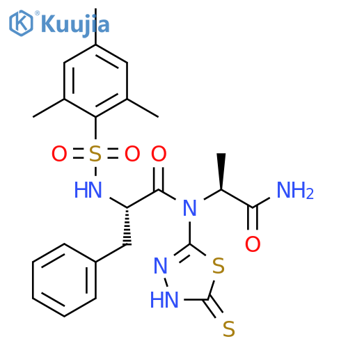 L-Alaninamide,N-[(2,4,6-trimethylphenyl)sulfonyl]-L-phenylalanyl-N-(4,5-dihydro-5-thioxo-1,3,4-thiadiazol-2-yl)- structure