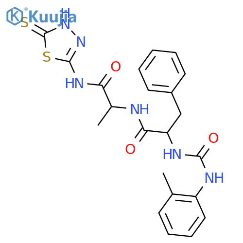 L-Alaninamide,N-[[(2-methylphenyl)amino]carbonyl]-L-phenylalanyl-N-(4,5-dihydro-5-thioxo-1,3,4-thiadiazol-2-yl)- structure