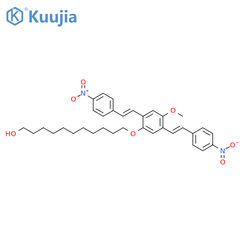 1-Undecanol,11-[4-methoxy-2,5-bis[(1E)-2-(4-nitrophenyl)ethenyl]phenoxy]- structure