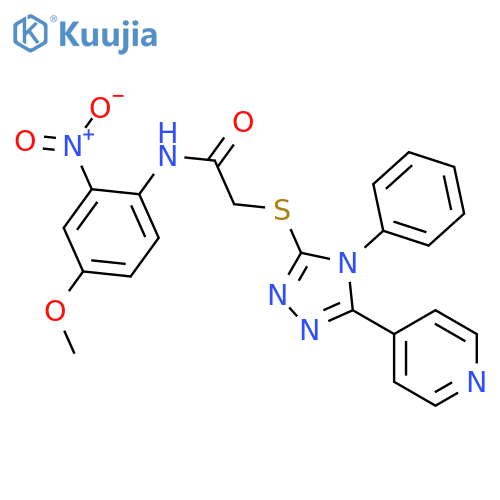 <br>N-(4-Methoxy-2-nitro-phenyl)-2-(4-phenyl-5-pyridin-4-yl-4H-[1,2,4]triazol-3 -ylsulfanyl)-acetamide structure