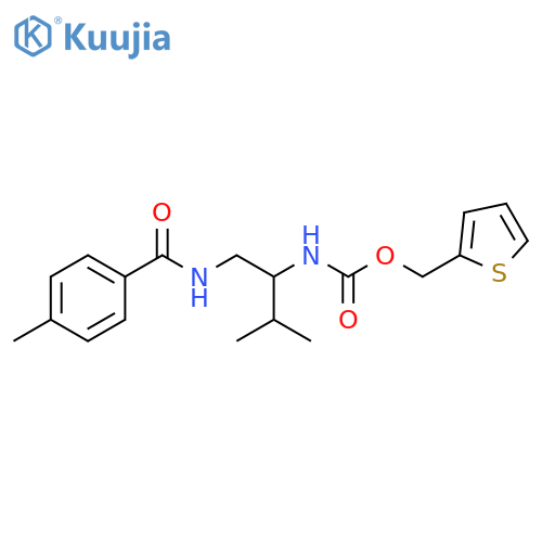 Carbamic acid, [2-methyl-1-[[(4-methylbenzoyl)amino]methyl]propyl]-,2-thienylmethyl ester structure