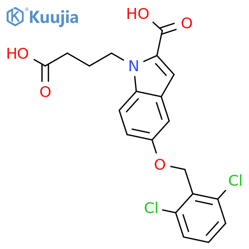 1H-Indole-1-butanoic acid, 2-carboxy-5-[(2,6-dichlorophenyl)methoxy]- structure