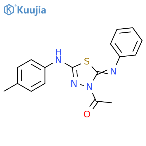 1,3,4-Thiadiazol-2-amine,4-acetyl-4,5-dihydro-N-(4-methylphenyl)-5-(phenylimino)- structure
